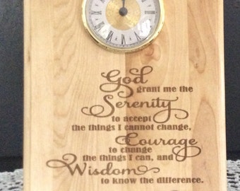 Sobriety,Serenity prayer clock very custom,12 step, AA, Al a non recovery gift 6 styles of prayer/4 clock faces to choose personalized at NC