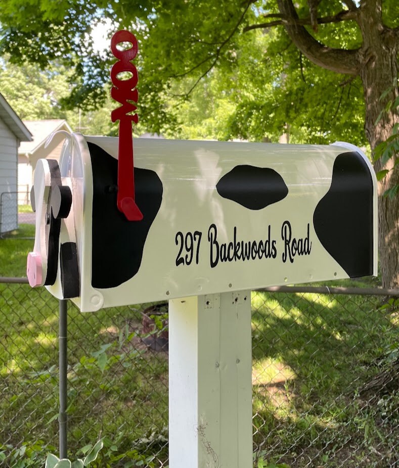 Cow Mailbox Custom, Sweet Cow Mailbox, Custom Farm Mailbox, Dairy ...