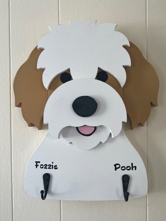 Etsy wooden dog leash holder sale