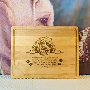 Doodle Large Personalized cut board, Custom , solid maple ,doodle,18&quot;x14&quot; Many breeds available, MADE in MICHIGAN, charcuterie, Every bite