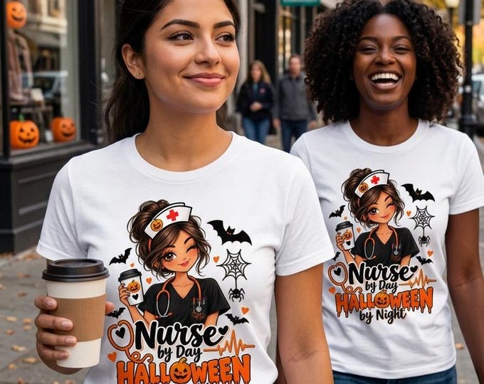 Nurse Halloween Sublimation Design Halloween Nurse PNG Spooky Nurse Digital Download Cute Nurse PNG T-Shirt Design Instant Download
