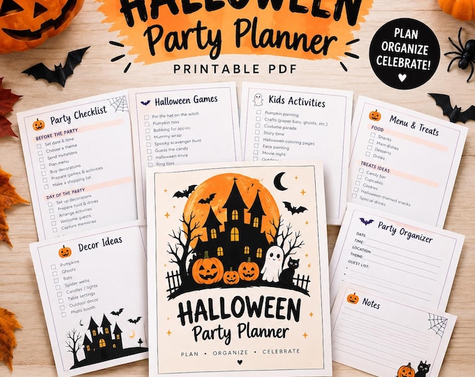 Halloween Party Planner Printable, Halloween Party Checklist, Kids Halloween Activities, Party Organizer PDF, Halloween Games