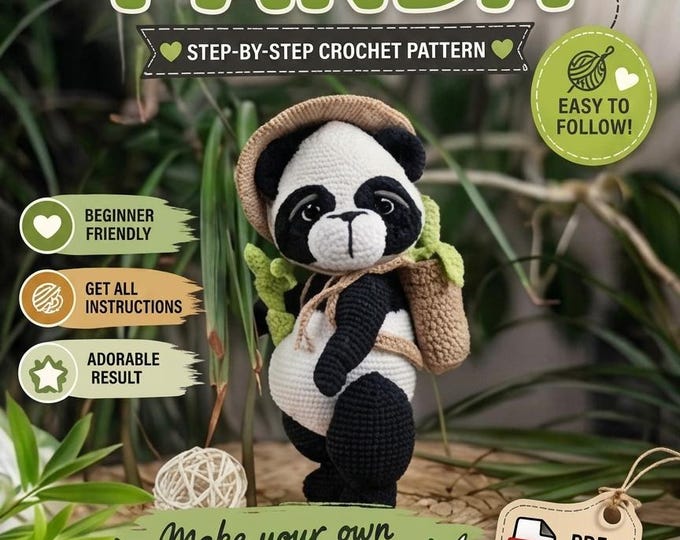 Panda Amigurumi Crochet Pattern – Cute Panda Bear PDF Tutorial | DIY Amigurumi Guide | Instant Download