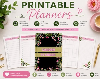 Transform your gardening experience with this beautifully designed Garden Planner Printable PDF