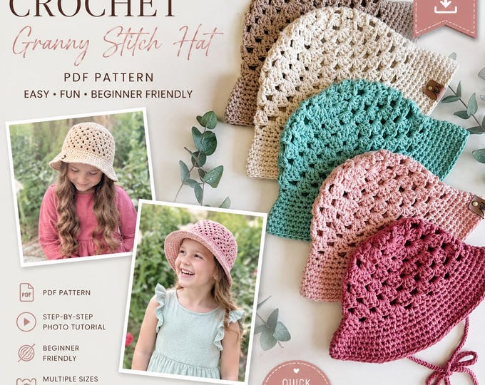 Sunshine Bucket Hat Crochet Pattern | Crochet Bucket Hat Pattern | Crochet Summer Hat Pattern | Crochet Sun Hat | Easy Crochet Pattern