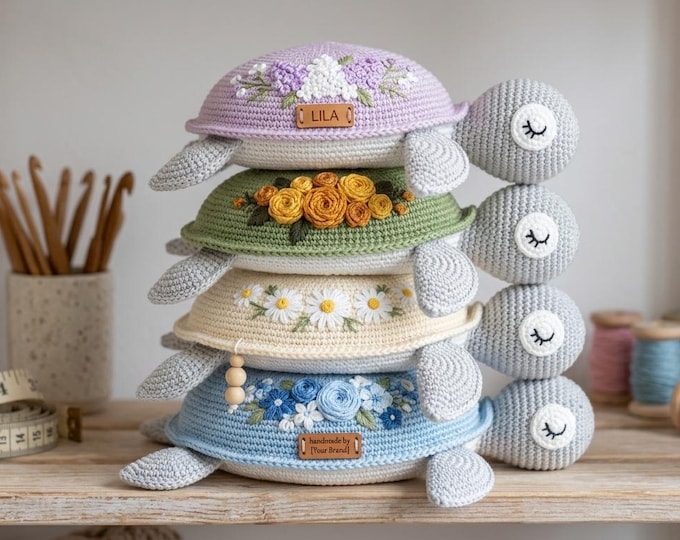 Cute Turtle Amigurumi Crochet Pattern PDF | Sea Turtle Plush Tutorial | Easy DIY Crochet Pattern | Instant Digital Download