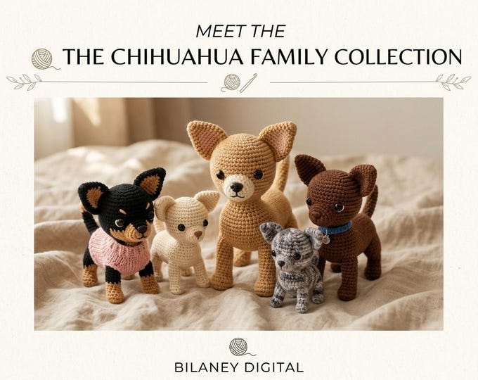 Cute Amigurumi Chihuahua Crochet Pattern | Digital PDF Download Dog Pattern | Handmade Puppy Plush Tutorial