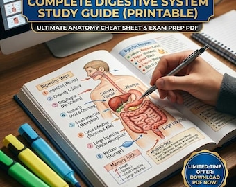 Digestive System Study Guide | Digestive System Anatomy Notes for Students | Nursing & Biology Revision PDF