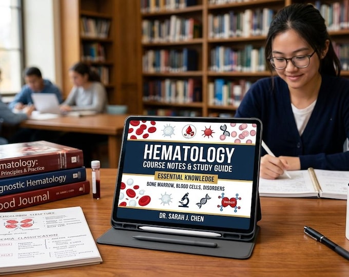 Hematology Complete Course Notes & Study Guide, Essential Medical Notes, Blood Disorders, Lab Values, Nursing Med School Exam Prep PDF