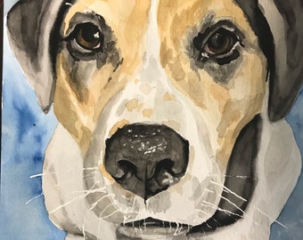 Custom watercolor pet portrait