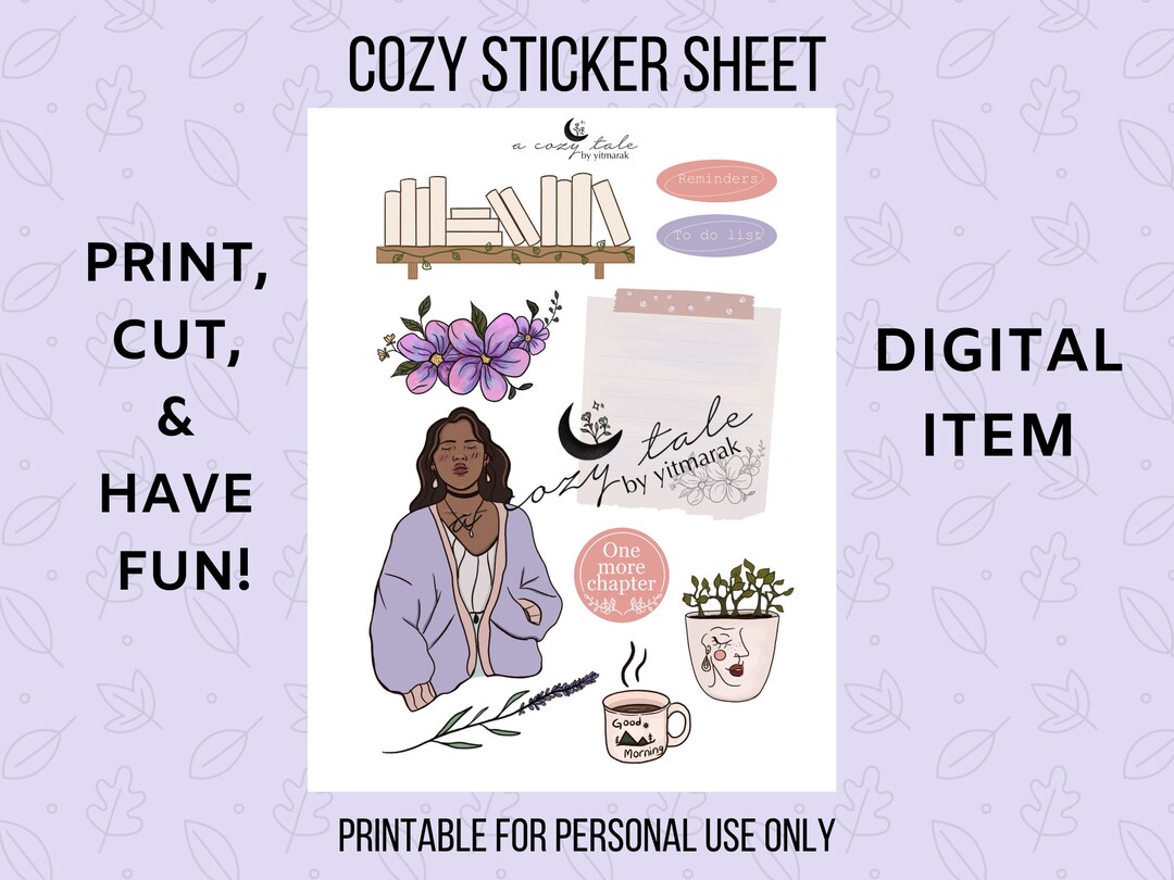 Printable Sticker Sheet Digital Product for Journals and Planners// A ...