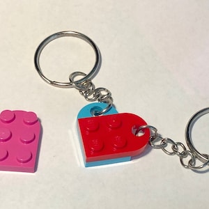Lego® Heart Keychain with Heart Piece