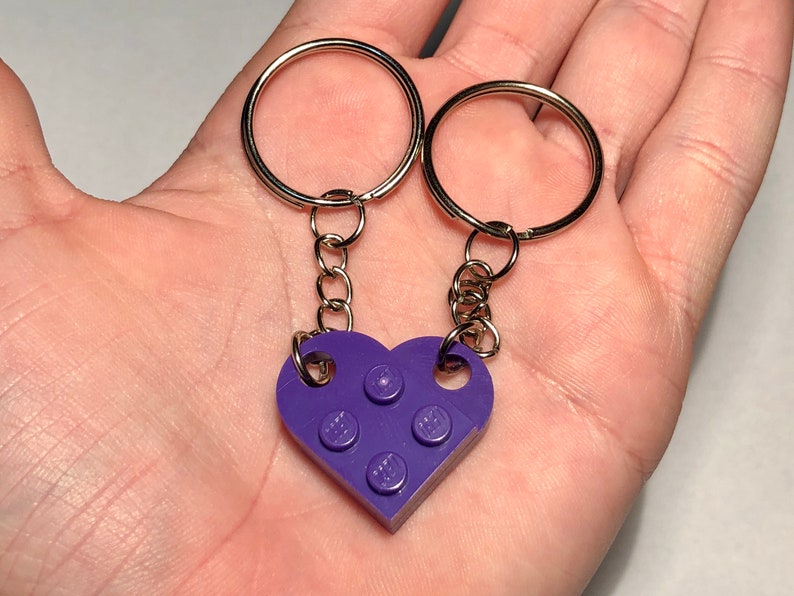 Lego® Heart Keychain With Heart Piece Etsy