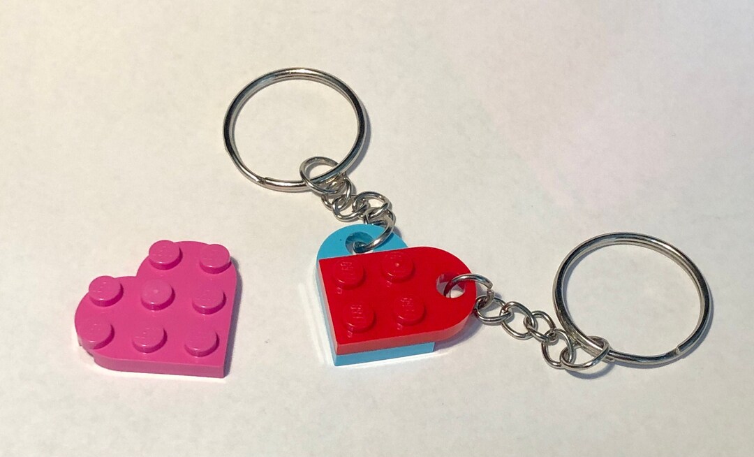 Lego® Heart Keychain With Heart Piece Etsy