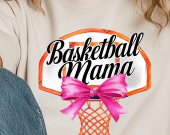 Basketball Mama Bow PNG File – Sports Mom Design (Digital Download)