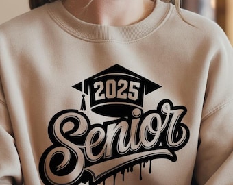 Senior 2025 Graduation Cap Design – PNG & SVG File (Digital Download)