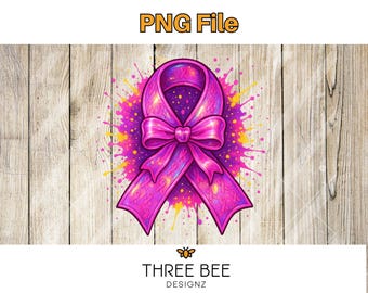 Pink Ribbon PNG | Breast Cancer Awareness Clipart (Digital Download)