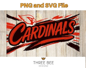 カージナルスのPNGとSVG – レッドチームスピリットデザイン – シャツ用マスコットブラシストロークグラフィック – Cricutと昇華転写用のデジタルダウンロード