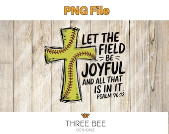 Faith Softball Cross PNG | Christian Sublimation Design (Digital Download)