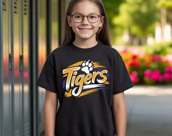Tigers Mascot PNG | School Spirit Sublimation Design (Digital Download)