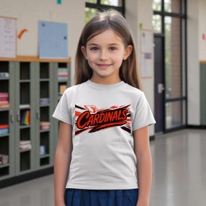 Cardenales PNG y SVG – Diseño de espíritu de equipo rojo – Gráfico de pincelada de mascota para camisetas – Descarga digital para Cricut y sublimación imagen 5