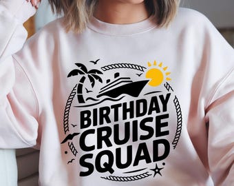 Birthday Cruise Squad PNG – Tropical Shirt Design (Digital Download)
