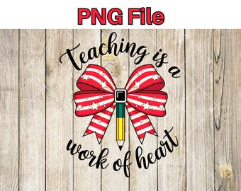 先生への感謝のリボン PNG – 愛国的な鉛筆デザイン（デジタルダウンロード）