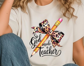 Teacher Appreciation PNG – Leopard Bow Pencil Clipart (Digital Download)