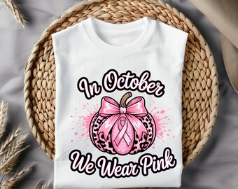 Pink Pumpkin Breast Cancer Awareness PNG | Leopard Ribbon Clipart (Digital Download)