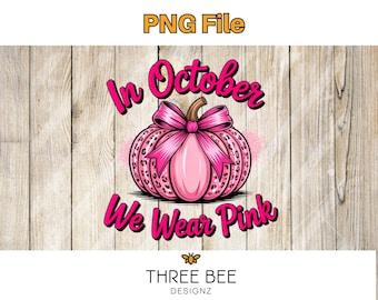 Pink Pumpkin Breast Cancer Awareness PNG | Leopard Print Ribbon (Digital Download)