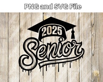 Senior 2025 Graduation Cap SVG – Sublimation Design (Digital Download)