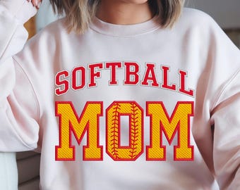 ソフトボールママシャツ - 刺繍デザイン、試合当日のアパレル