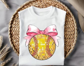 Softball Bow PNG – Pink Bow Clipart, Sports Design (Digital Download)