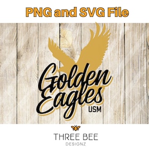 USM Golden Eagles PNG and SVG -Digital Download for Sublimation & Dtf Transfers, Southern Miss Football, Game Day Shirt Design