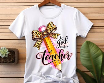 Leopard Print Pencil Teacher PNG, Appreciation Gift (Digital Download)