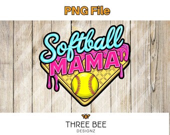 Softball Mama PNG – Mom Sublimation Design