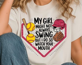 Softball Mom PNG | Funny Glitter Home Plate Design (Digital Download)