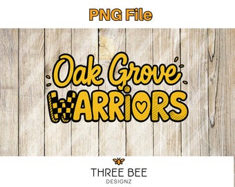Oak Grove Warriors PNG, School Spirit Design (Digital Download)