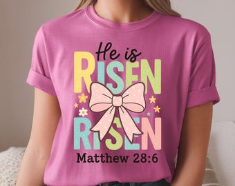 He is Risen PNG | Easter Bible Verse, Pastel Design (Digital Download)