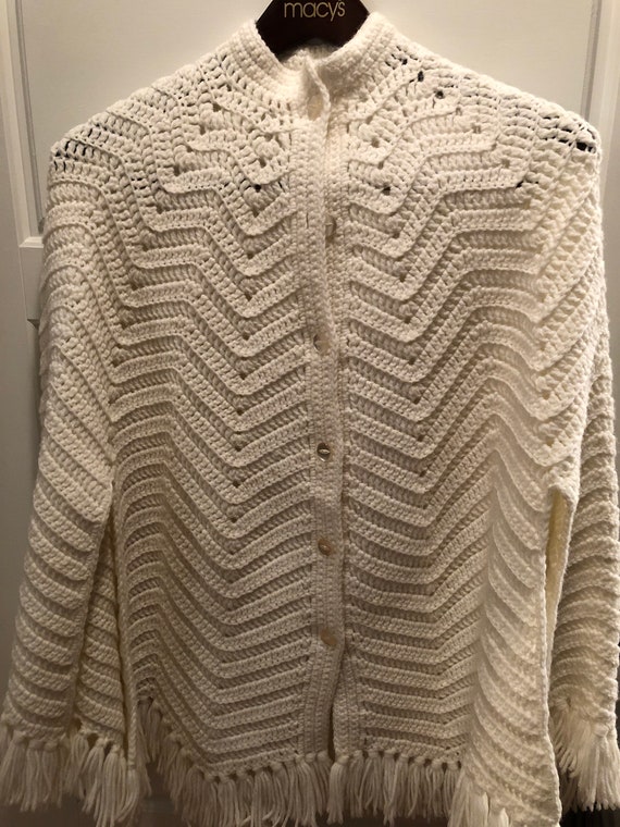 Handmade crocheted women’s poncho