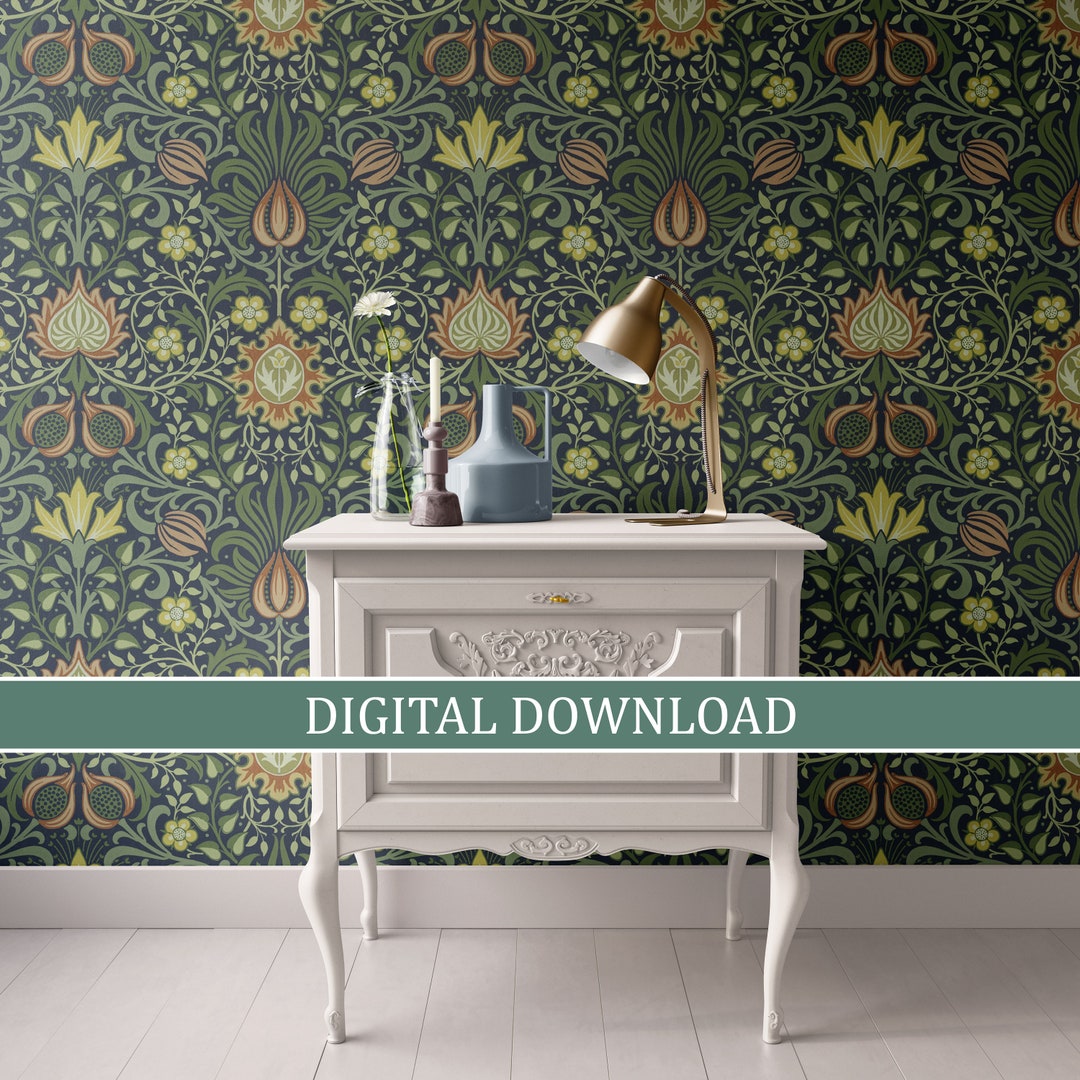 Dollhouse Wallpaper Digital Download Printable, Miniature 1:12 ...
