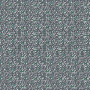 May include: A seamless pattern featuring a repeating design of stylized trees and deer in shades of green, blue, and pink on a light gray background.