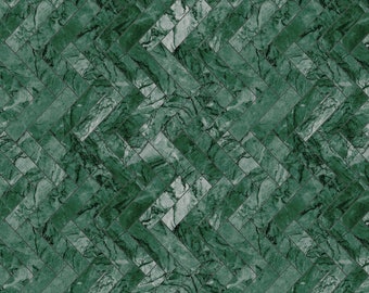 Dollhouse Flooring 1:12 Miniature, Green Marble Herringbone Tile,  Peel & Stick or Premium Matte