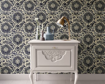 Dollhouse Wallpaper, 1:12 Miniature, Victorian Gothic Nouveau Pattern, Black