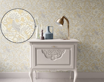 Dollhouse Wallpaper Miniature  Damask, Gold 1:12