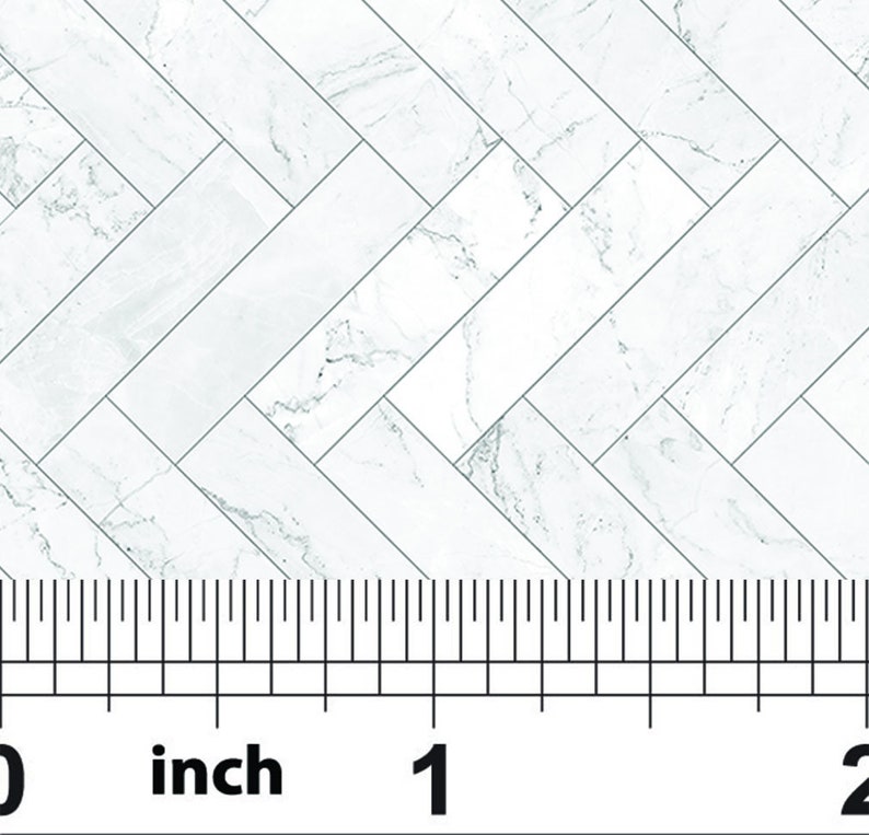 May include: White marble tile with a herringbone pattern. The tile is 1 inch wide and has a smooth, polished finish.