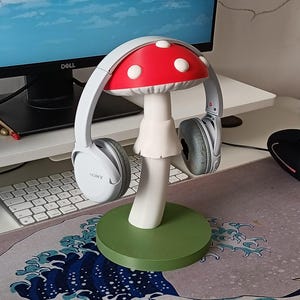 Svamp Amanita Hörlurshållare Skrivbordsdekoration