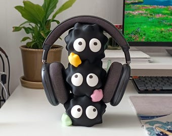 Soporte para auriculares Susuwatari: Organizador de escritorio de El viaje de Chihiro, accesorio para configuración de juegos del PLA