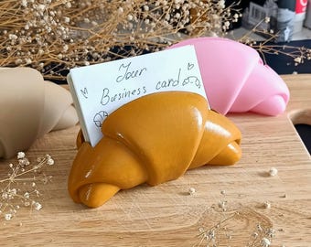 Croissant Business Card Holder: Bakery Cafe Decor