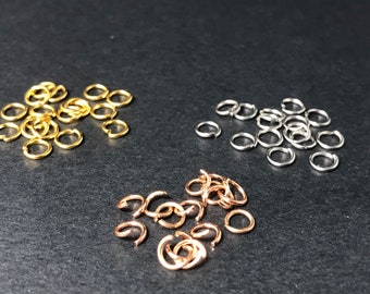 Stainless steel 4x0.6mm jump rings, gold, rose gold, silver, pack of 100pcs